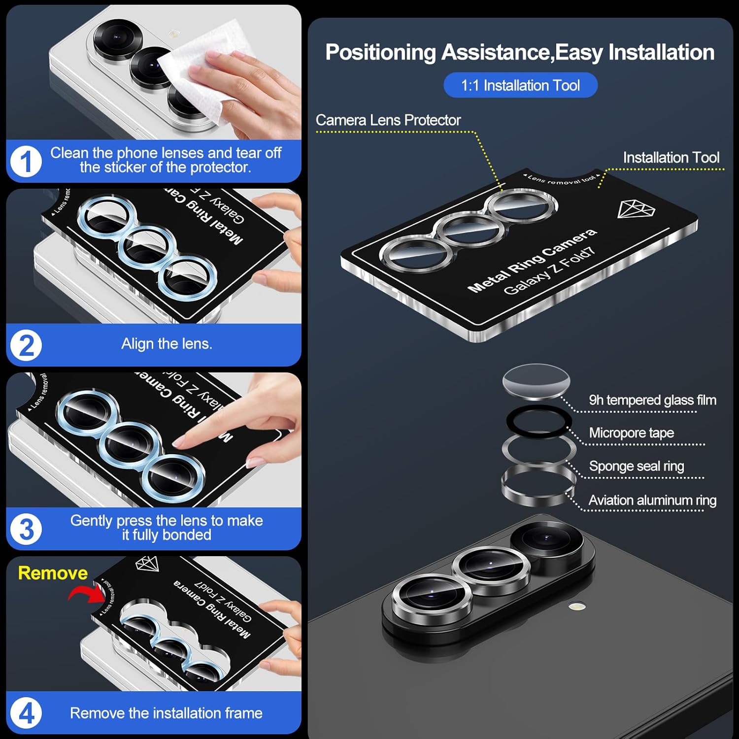 HD Color Metal Alloy Ring Temp - Tempered Glass Screen 9H recension och pris