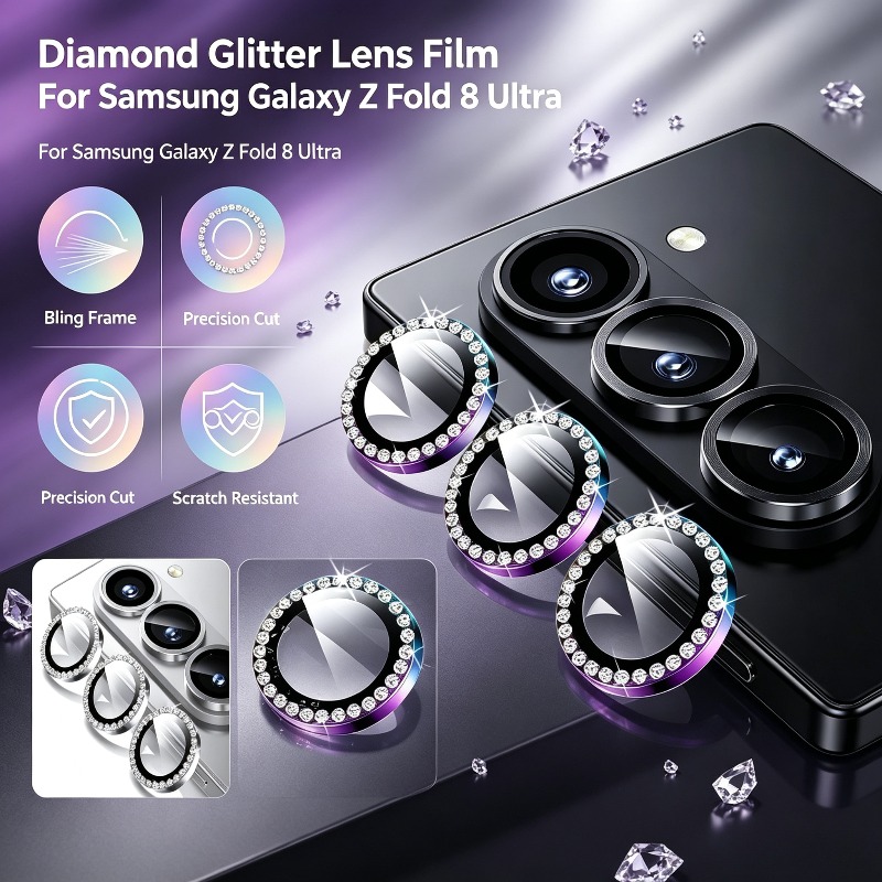 3D Rhinestone Sparkling 9H Len - Tempered Glass Screen 9H recension och pris